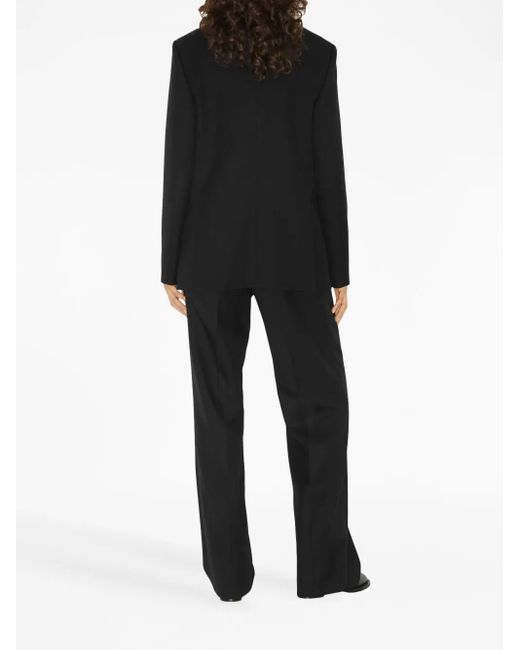 Burberry Black Wide-Leg Wool Trousers