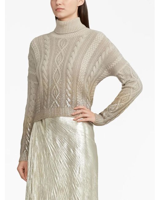 Ralph Lauren Brown Roll-Neck Cashmere Jumper
