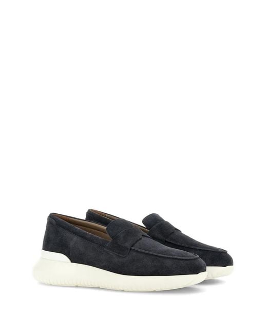 Hogan Blue Interactive 3 Suede Loafers for men
