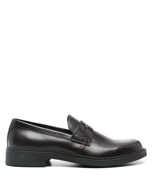 メンズ Boss レザーローファー Black