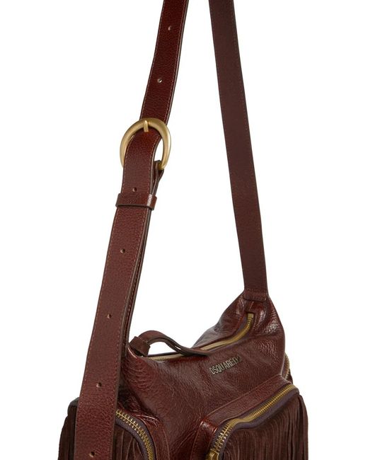 DSquared² Brown Leather Shoulder Bag