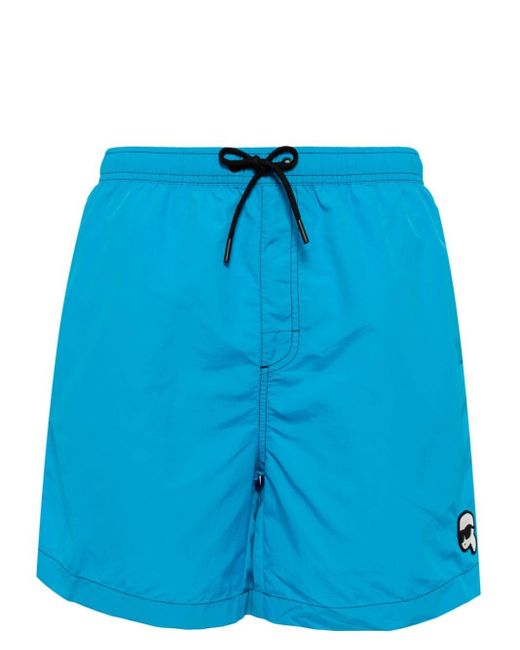 Karl Lagerfeld Blue Ikonik 2 Swim Shorts for men