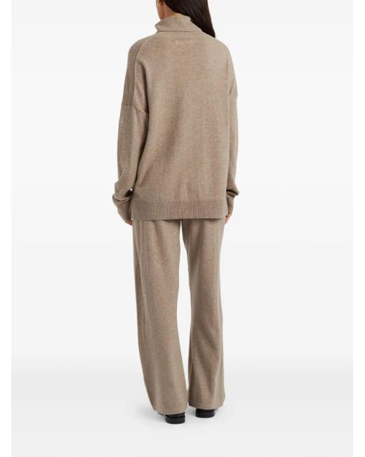 Chinti & Parker Brown Roll-Neck Side-Split Jumper