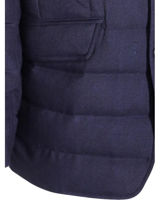 Herno Blue Quilted Layered Blazer for men