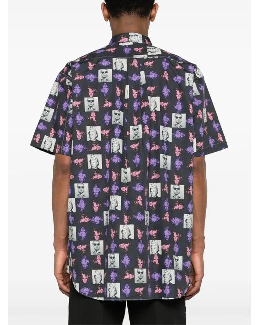Comme des Garçons Blue Comme Des Garcons Shirt Short-Sleeved Shirt With Andy Warhol Print for men