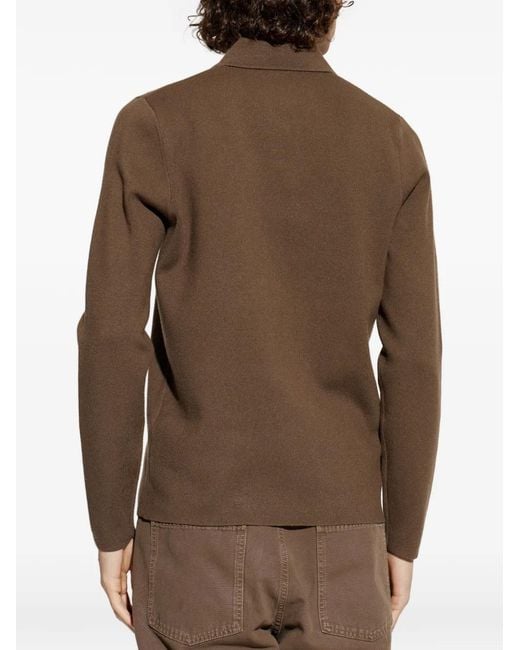Samsøe & Samsøe Brown Half-Zip Polo Shirt for men
