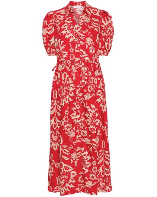 Vestido largo con estampado floral Liu Jo de color Red