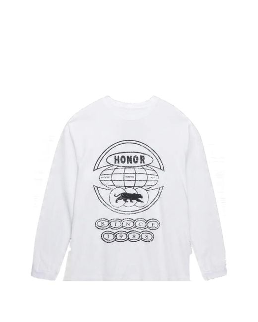 Honor The Gift White Global Logo-Print T-Shirt for men