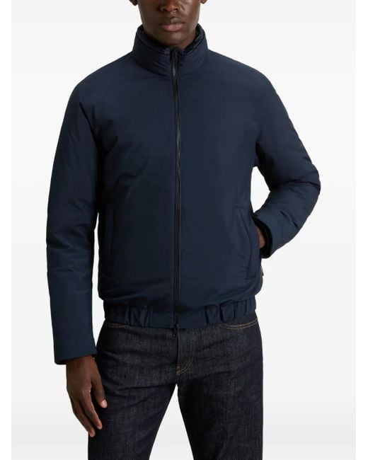 Woolrich Blue Padded Bomber Jacket for men