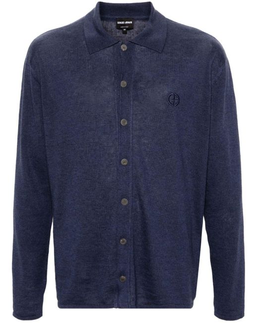 Giorgio Armani Slim-fit Overhemd in het Blue voor heren