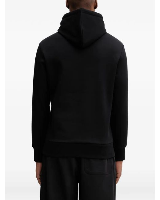 Fred Perry Black Logo-Patch Hoodie for men