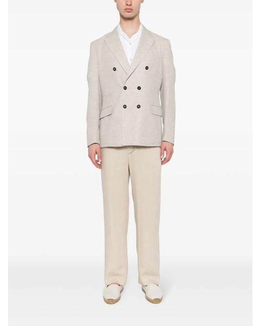Eleventy Natural Double-Breasted Blazer for men