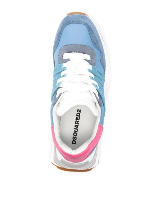 DSquared² Blue Slash Leather Sneakers