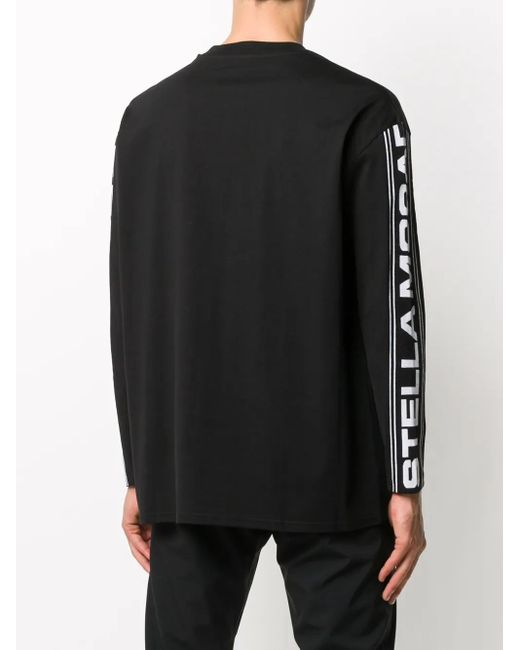 Stella McCartney Black Logo Sleeve Round Neck Top for men