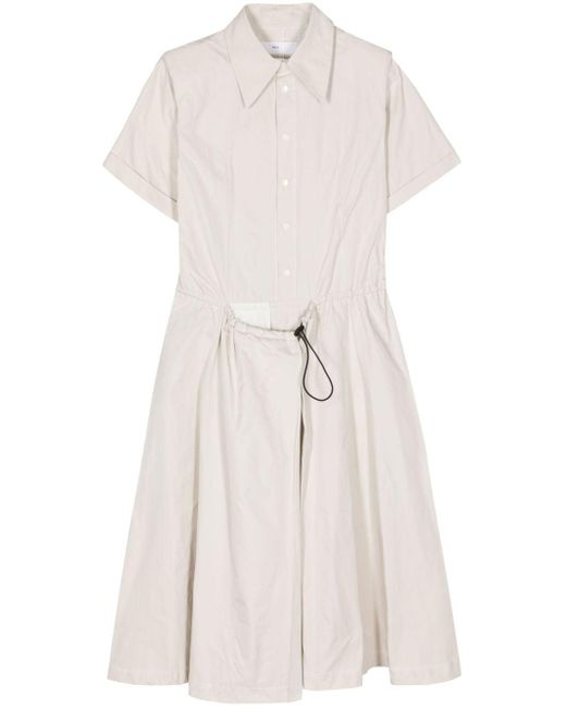 Toga White Short-sleeve Midi Shirt Dress