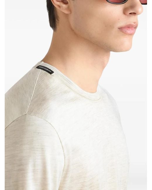 Dolce & Gabbana White Silk T-Shirt for men