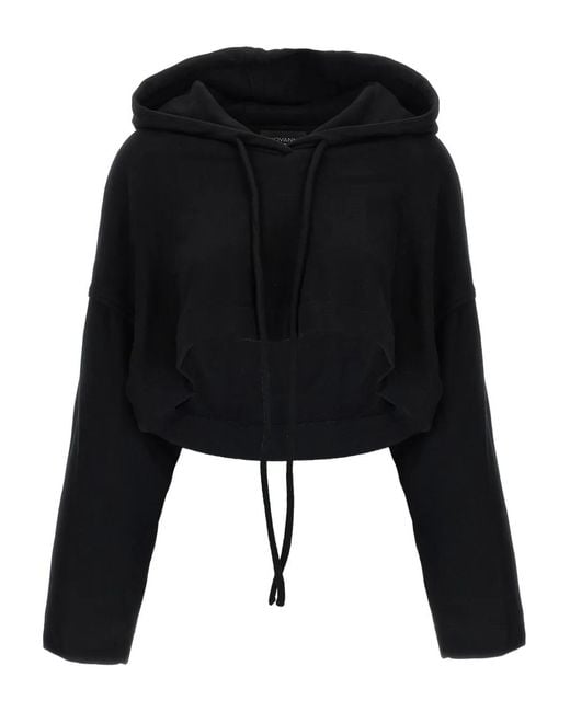 Giovanni bedin Black Hoodie mit asymmetrischem Saum