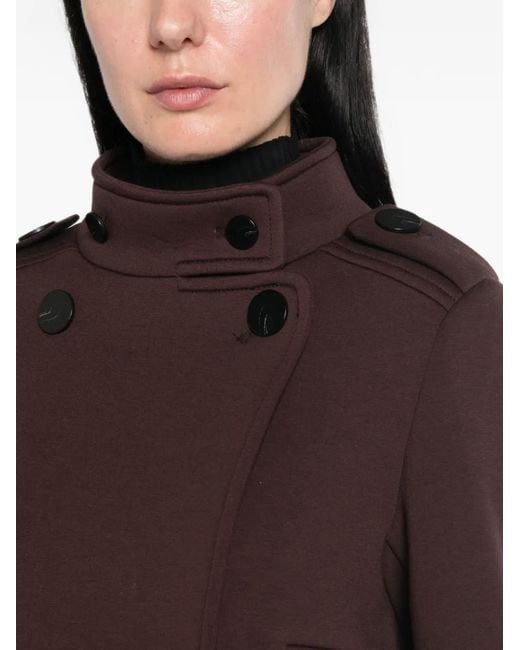 Psophia Brown Double-Breasted Epaulette Coat