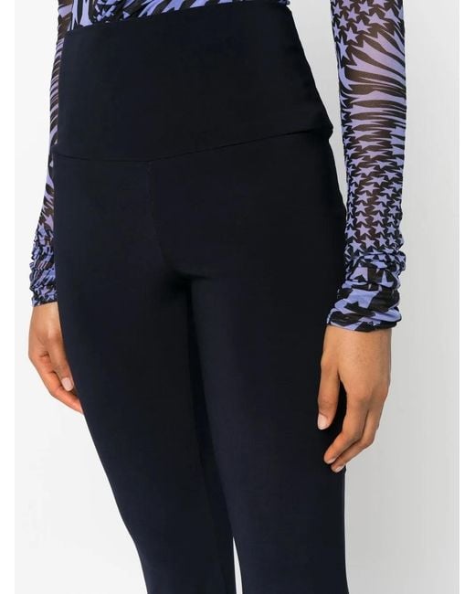 Norma Kamali Blue High-Rise Flared Trousers