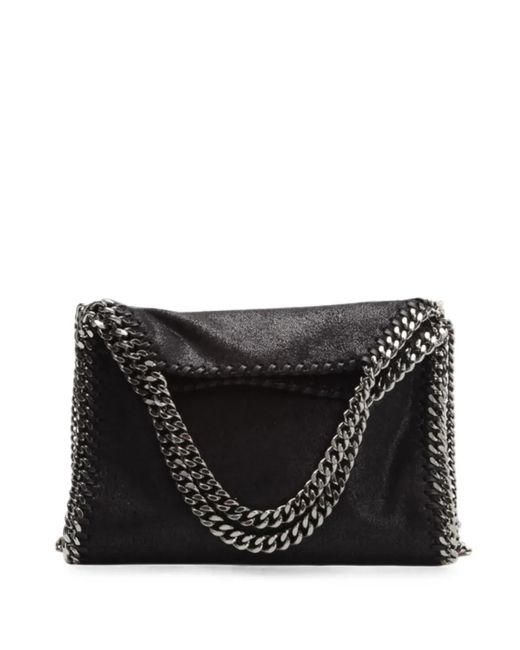 Stella McCartney Black Falabella Chain-Trim Shoulder Bag