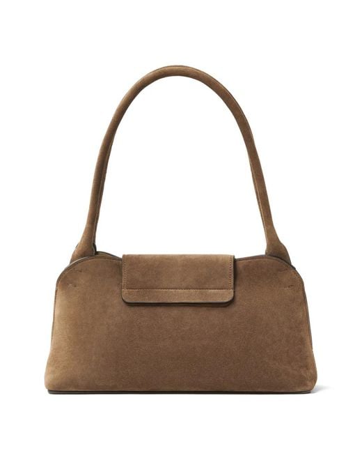 Versace Brown Vivian Small Suede East/West Shoulder Bag
