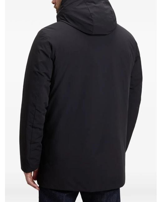 Woolrich Black Hooded Multi-Pockets Parka for men