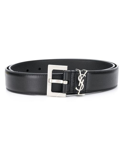 Cinturón Casandre con hebilla cuadrada Saint Laurent de color Black