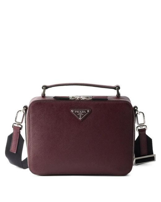 Prada Purple Brique Medium Saffiano Leather Bag for men