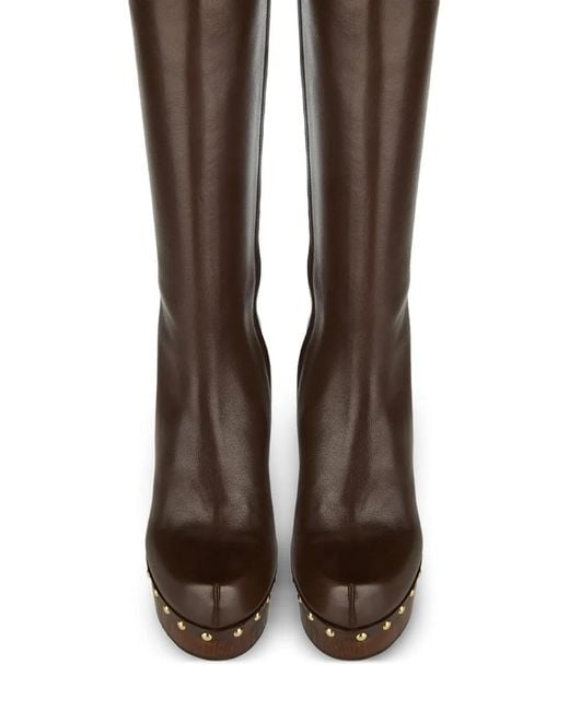 Chloé Brown Lola Studded Boots