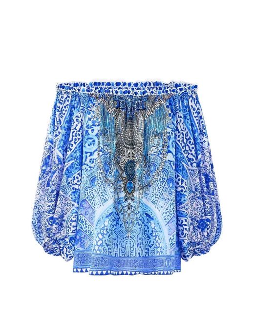 Camilla Blue Bosphorous Off-Shoulder Top
