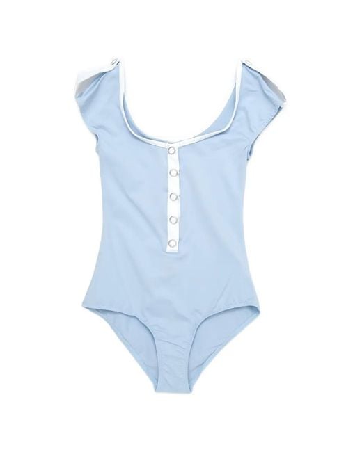 GIMAGUAS Blue Ale Eyelet-Embellished Swimsuit