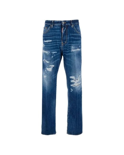 DSquared² Blue Medium Ripped Wash 642 Jeans for men