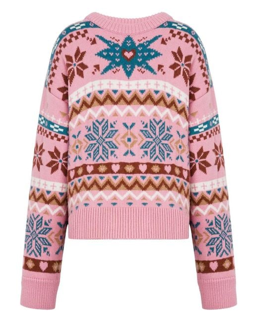 Moschino Red Snowflake Pullover Aus Wolle