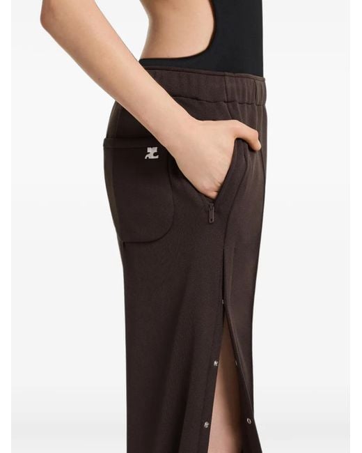 Courreges Brown Interlock Press-Stud Track Pants