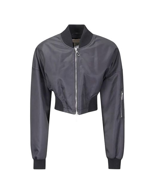 Sportmax Blue Veste Crop À Fermeture Zippée