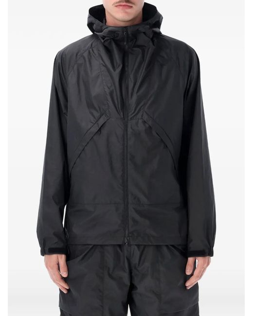 Goldwin Black Rip-Stop Hooded Zip-Up Jacket for men