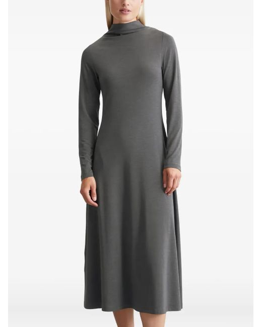 Marc O' Polo Gray Langärmeliges Kleid Mit Stehkragen