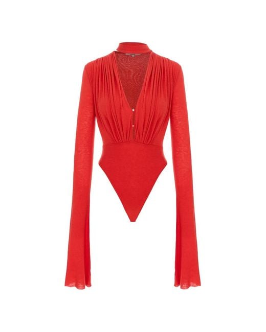 MANURI Red Body Suki À Design Plissé