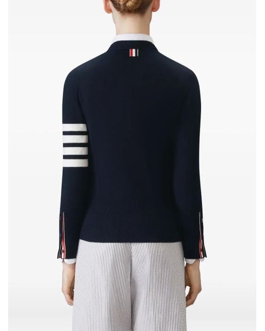 Cárdigan con motivo de 4 rayas Thom Browne de color Blue