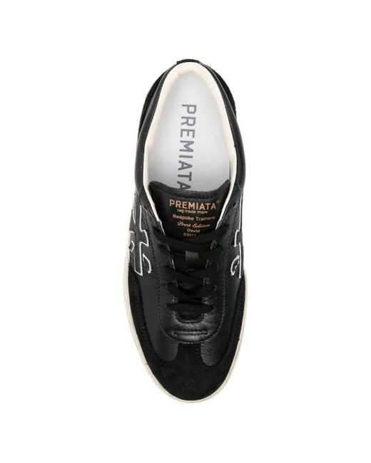 Premiata White David Suede Sneakers