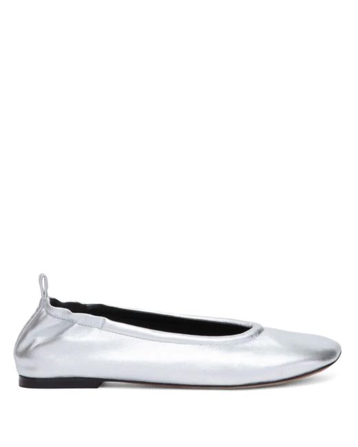 3.1 Phillip Lim White Id Metallic-Finish Ballerina Shoes