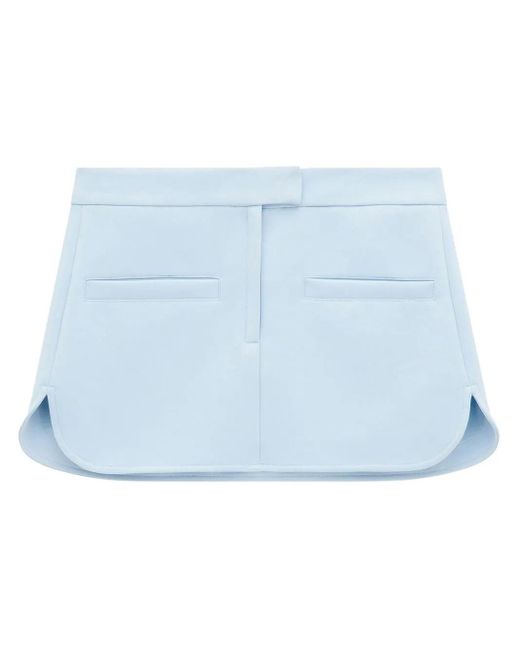 Minifalda de sarga con diseño redondeado Courreges de color Blue