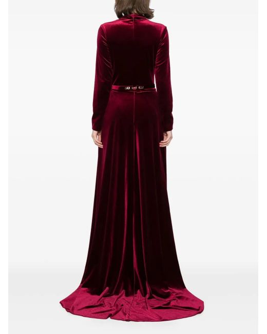 Saiid Kobeisy Red Velvet Long Dress