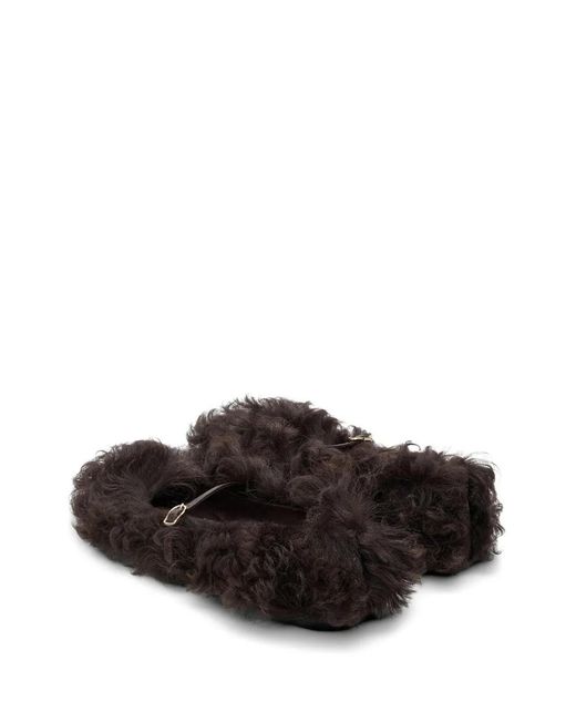 Dorothee Schumacher White Furry Fantasy Curly-Sheepskin Ballet Flats