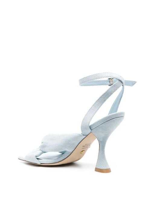 Stuart Weitzman White Playa Angle Strap 100 Sandals