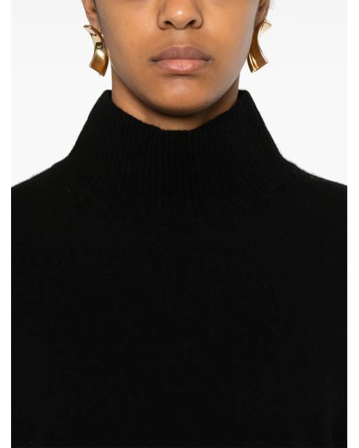 Vince Black High-Neck Raglan-Sleeves Sweater