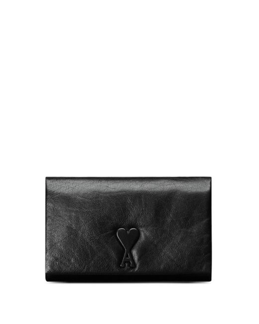 AMI Black Embossed-logo Shoulder Bag