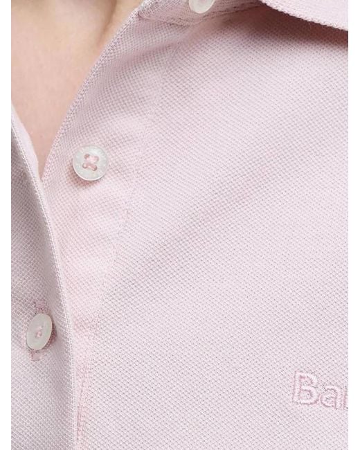 Barbour Pink Bowford Logo-Embroidered Polo Shirt