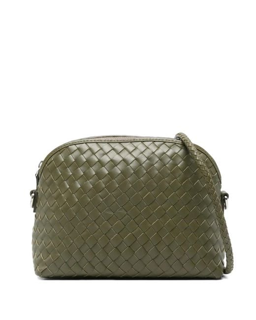Dragon Diffusion Green Chunky Fellini Woven Satchel Cross Body Bag
