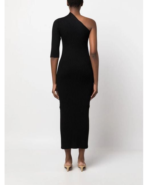 Robe Nervurée À Design Asymétrique Aeron en coloris Black